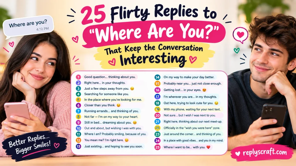 Flirty Replies to “Where Are You?”