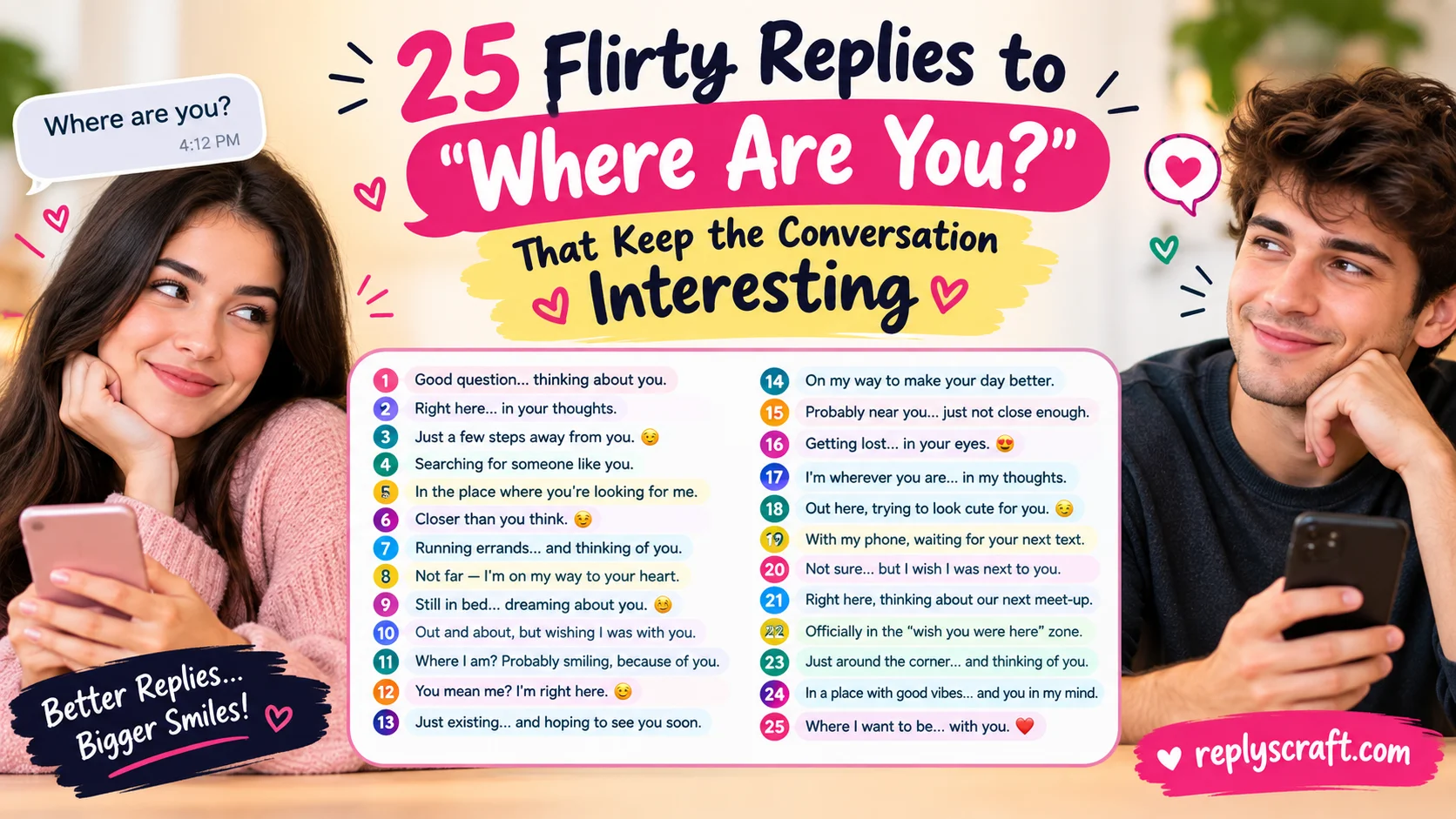 Flirty Replies to “Where Are You?”
