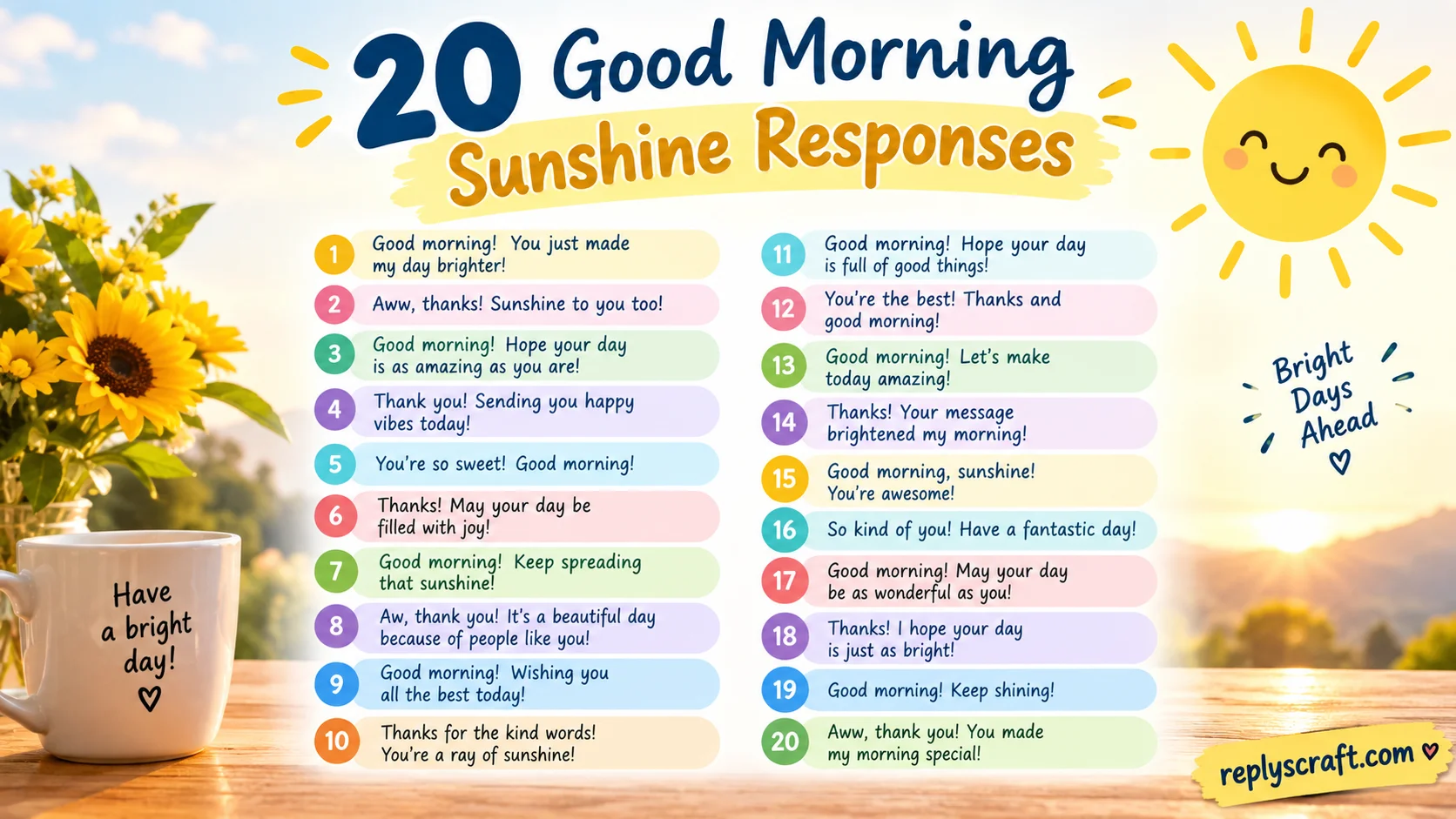 20 Good Morning Sunshine Responses