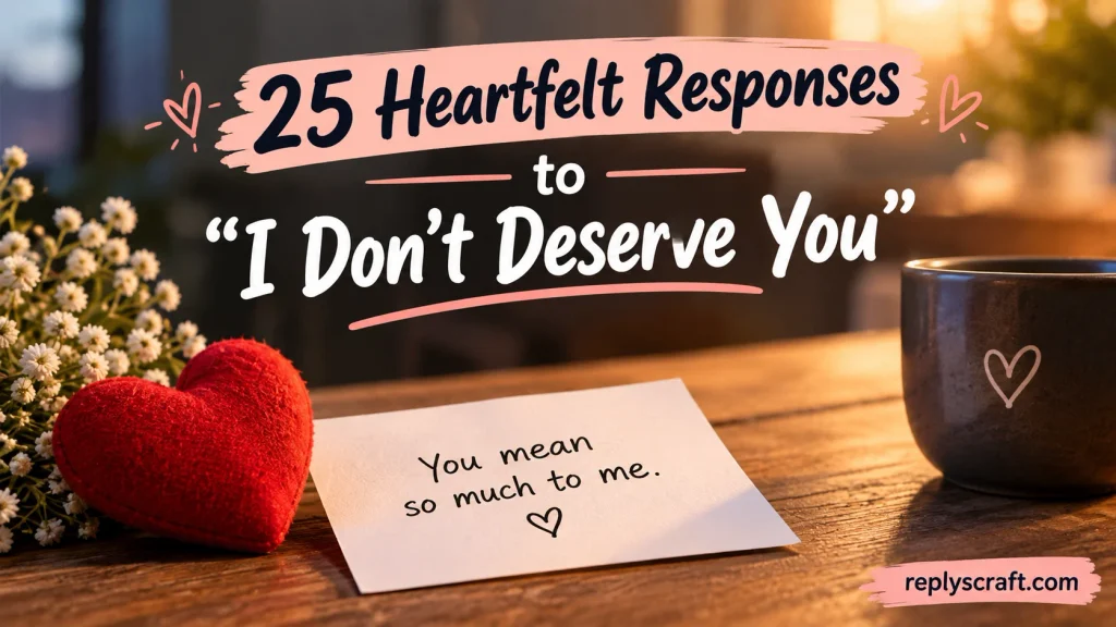 Heartfelt Responses to “I Don’t Deserve You”