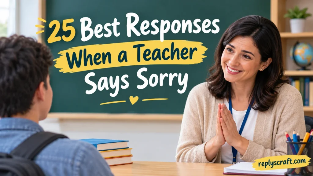 25 Best Responses When a Teacher Says Sorry