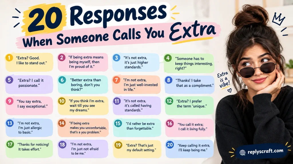 Responses When Someone Calls You Extra