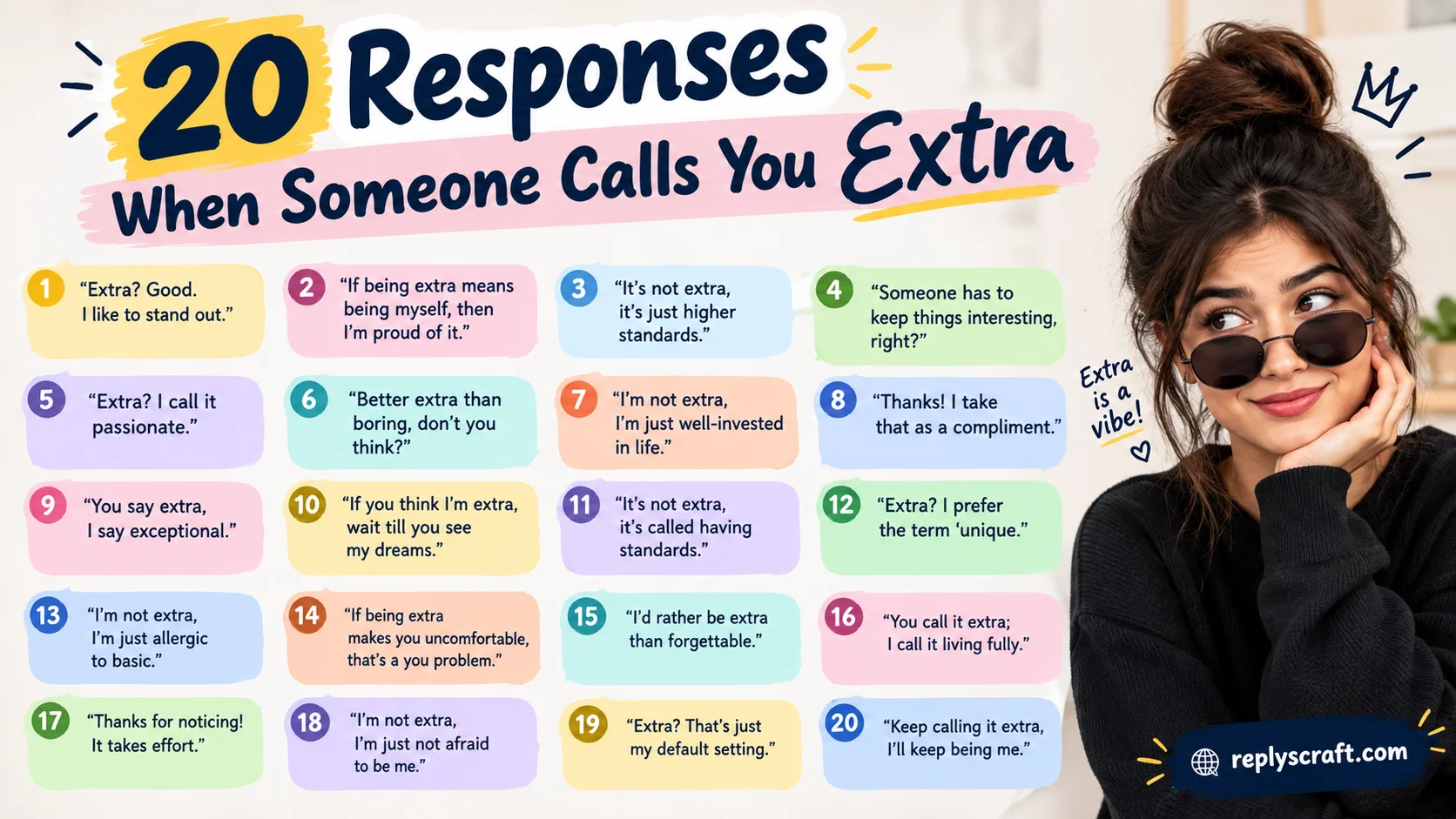 Responses When Someone Calls You Extra