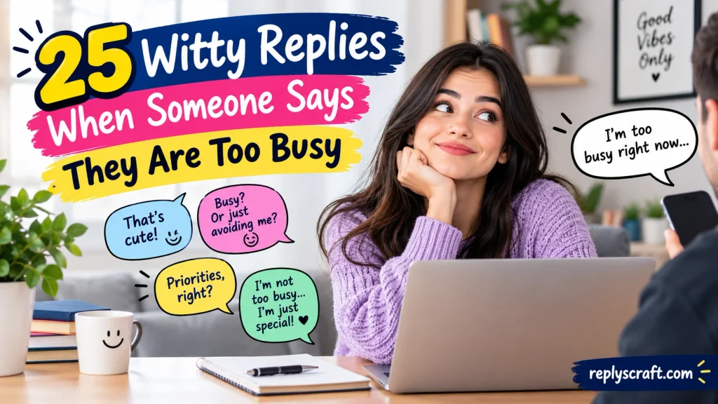Witty Replies When Someone Says They Are Too Busy