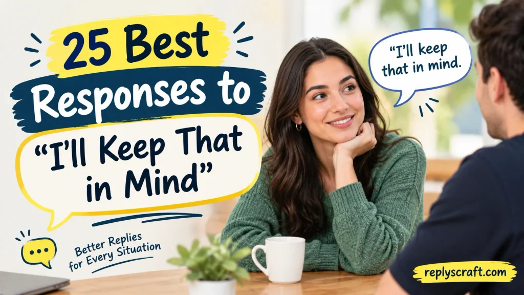 Best Responses to “I’ll Keep That in Mind”