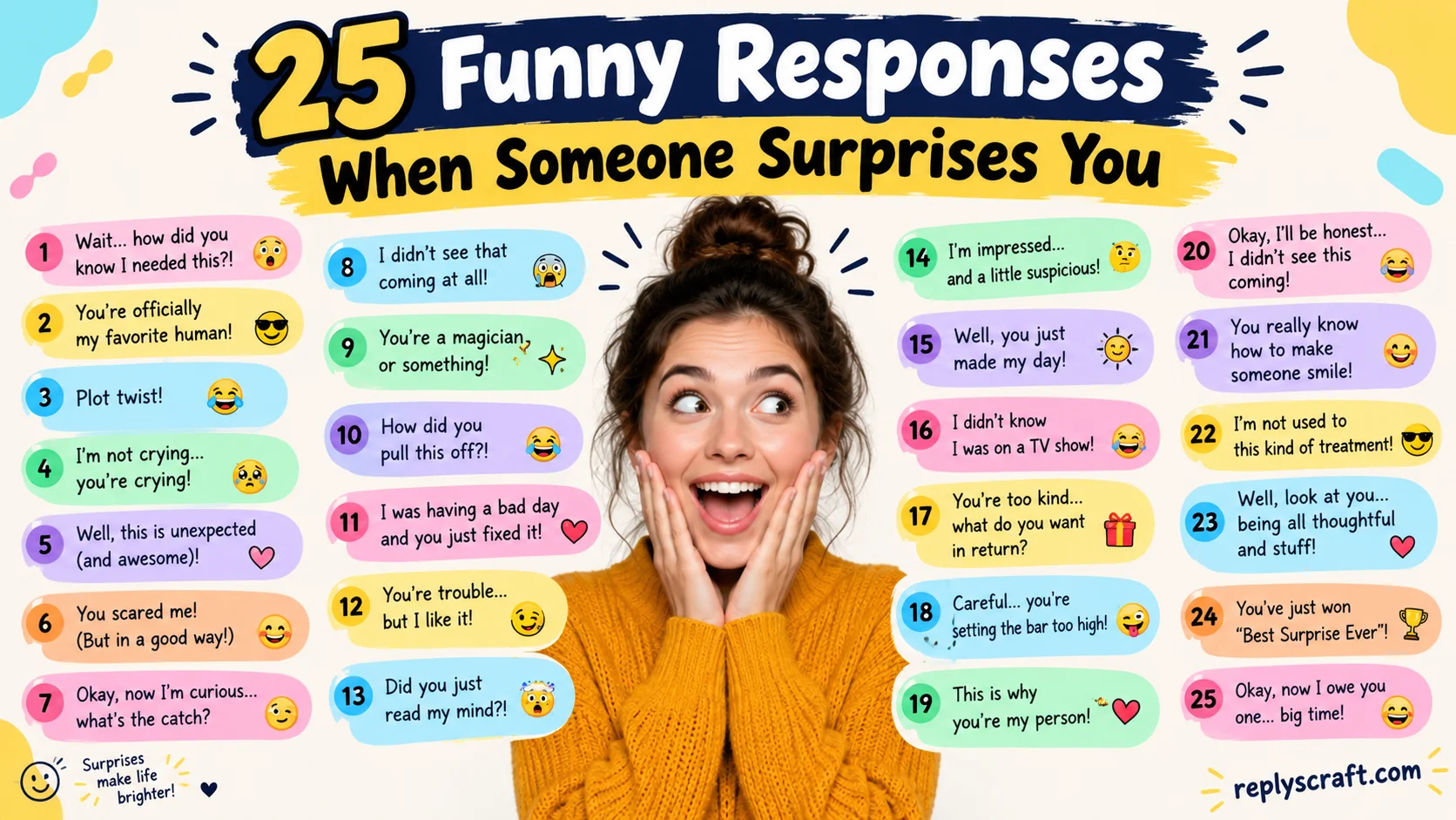 Funny Responses When Someone Surprises You